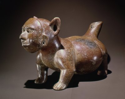 Effigy vessel representing a dog wearing a mask in the form of a human face, Colima style by Pre Columbian Pre Columbian